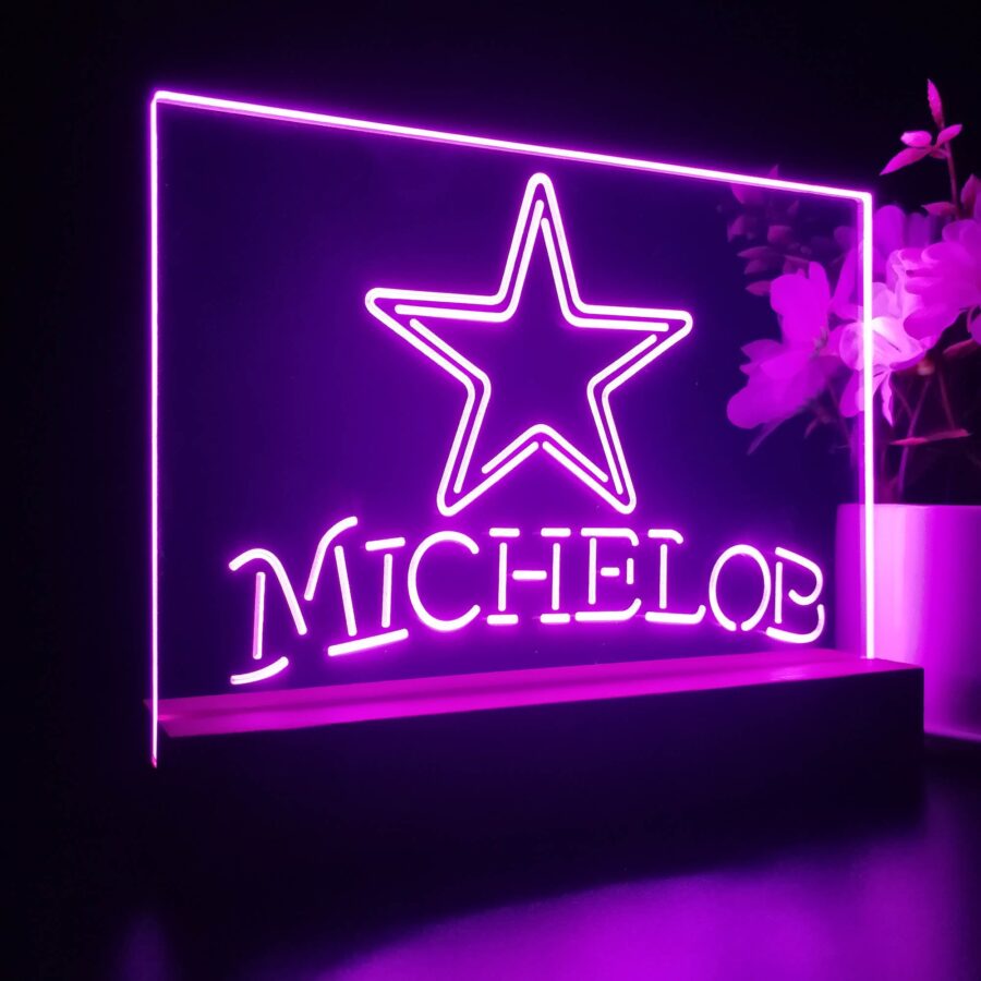 Michelob Bar Dallas Cowboys 3D Illusion Night Light Desk Lamp - Image 6