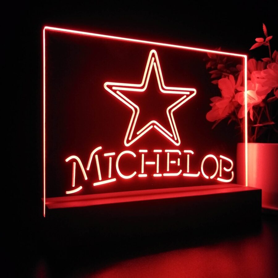 Michelob Bar Dallas Cowboys 3D Illusion Night Light Desk Lamp - Image 7