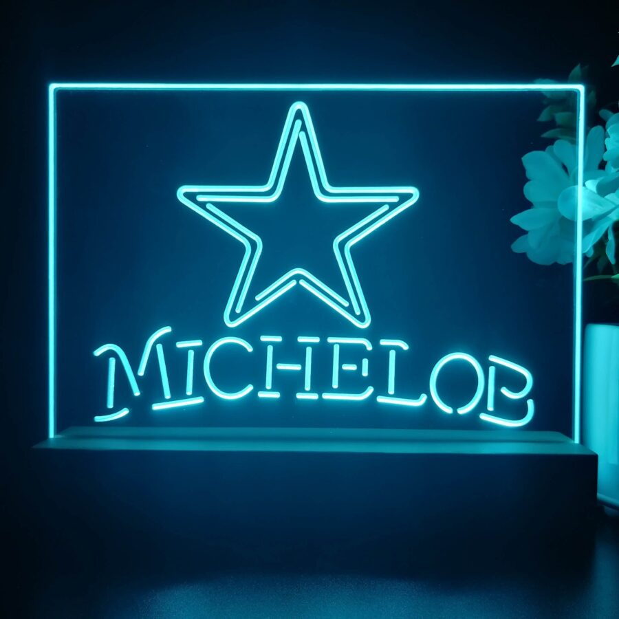 Michelob Bar Dallas Cowboys 3D Illusion Night Light Desk Lamp - Image 2