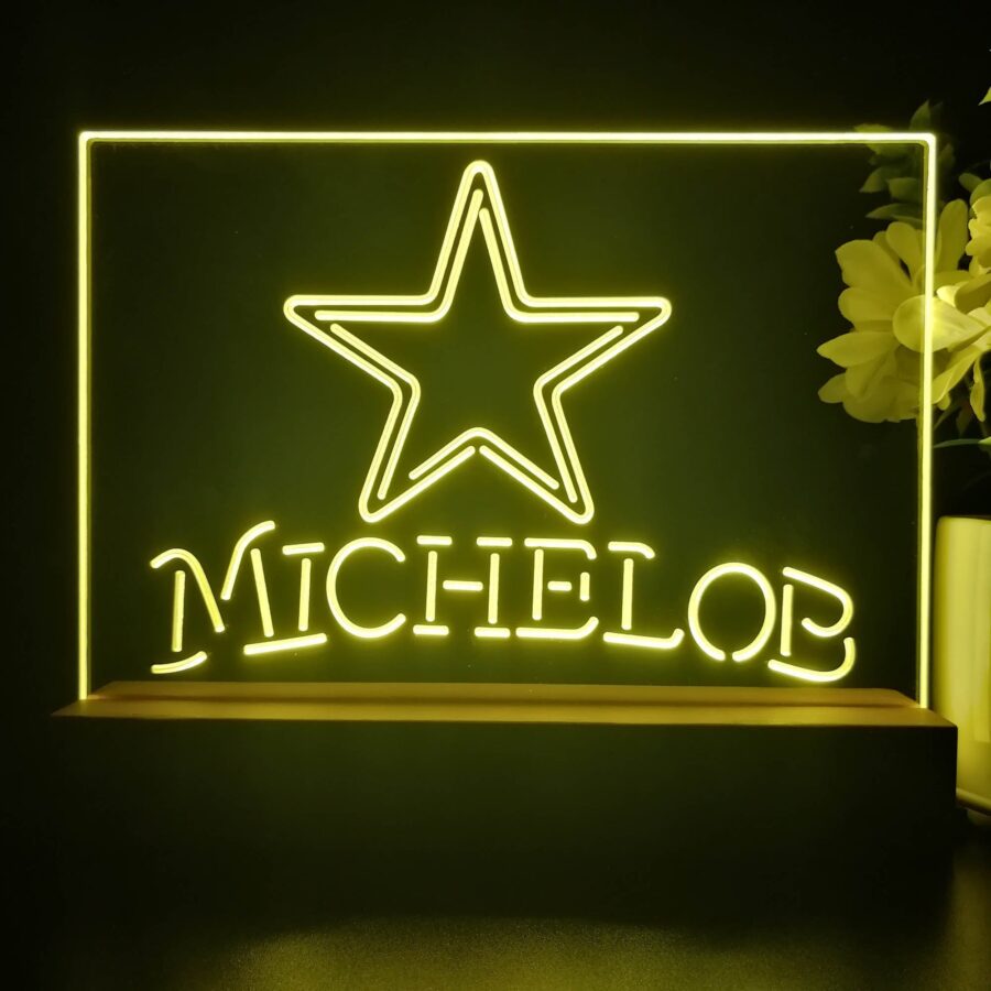 Michelob Bar Dallas Cowboys 3D Illusion Night Light Desk Lamp - Image 4