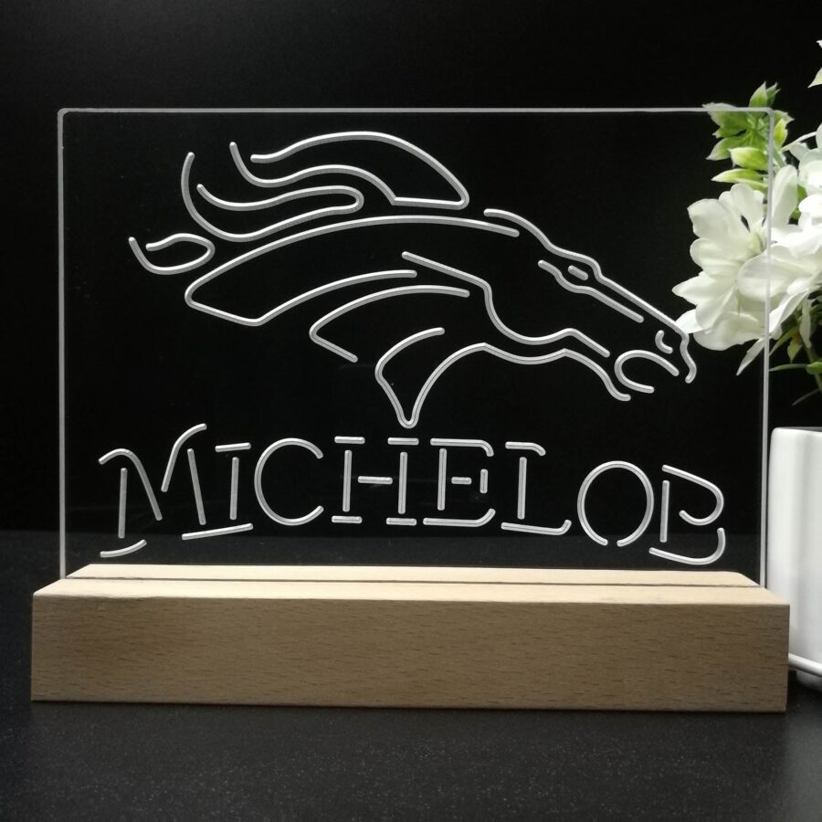 Michelob Bar Denver Broncos 3D Illusion Night Light Desk Lamp - Image 8