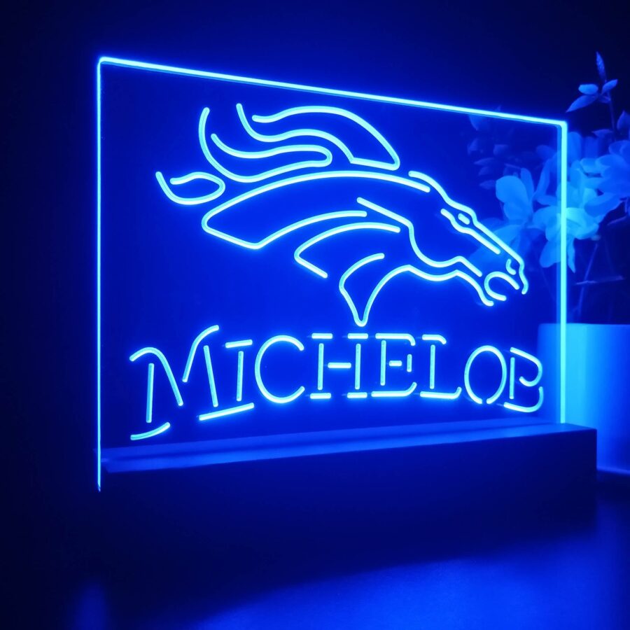 Michelob Bar Denver Broncos 3D Illusion Night Light Desk Lamp - Image 5