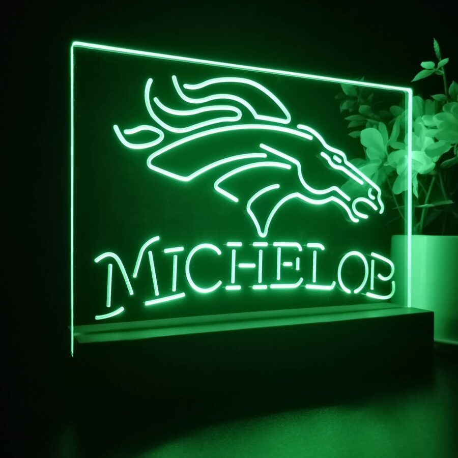 Michelob Bar Denver Broncos 3D Illusion Night Light Desk Lamp - Image 7