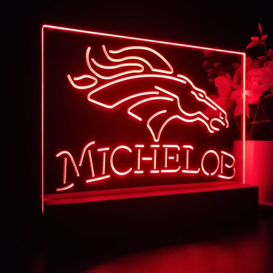 Michelob Bar Denver Broncos 3D Illusion Night Light Desk Lamp - Image 6