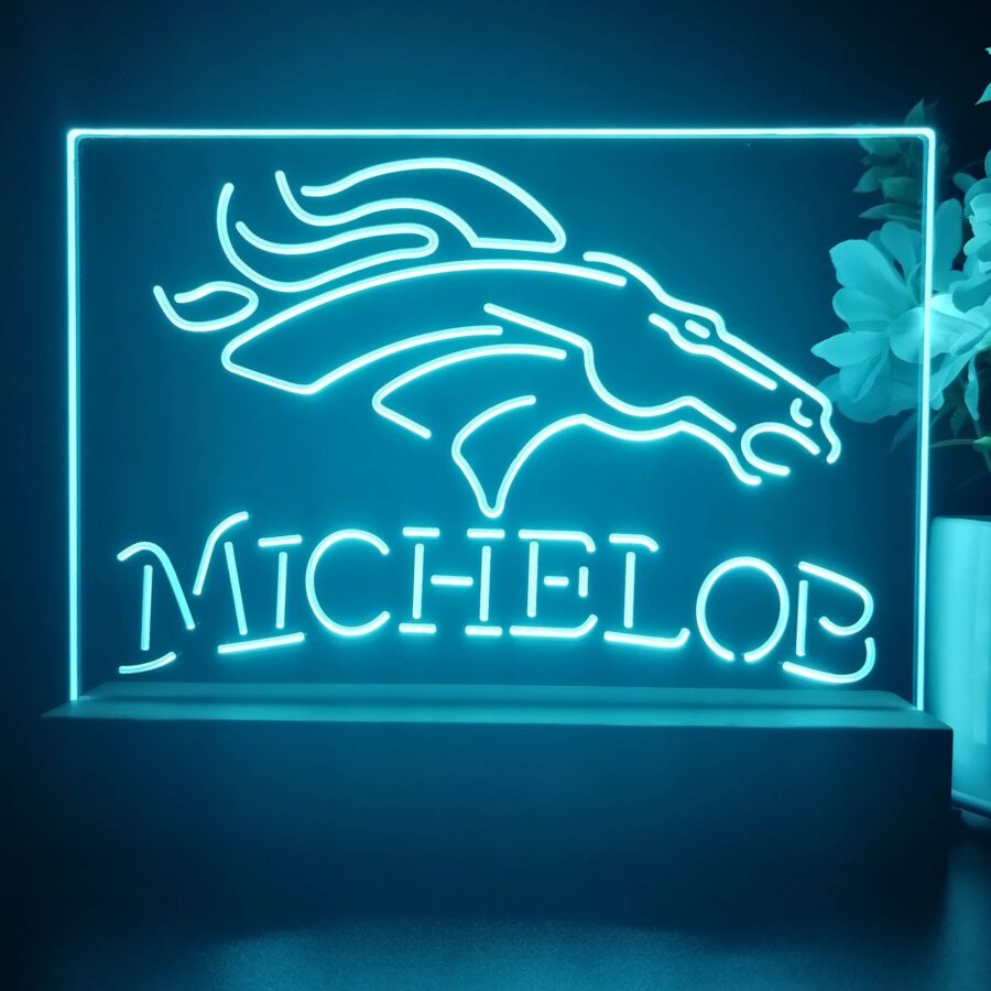 Michelob Bar Denver Broncos 3D Illusion Night Light Desk Lamp - Image 3