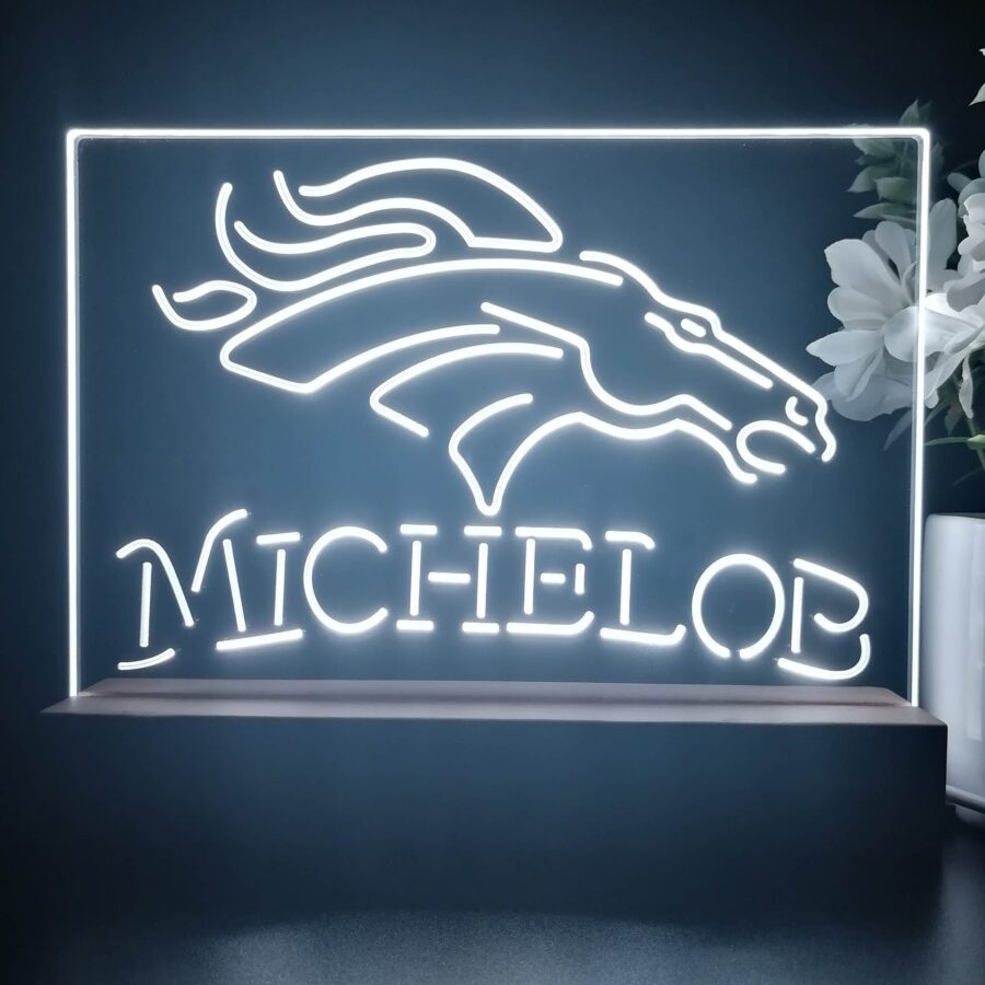 Michelob Bar Denver Broncos 3D Illusion Night Light Desk Lamp - Image 4