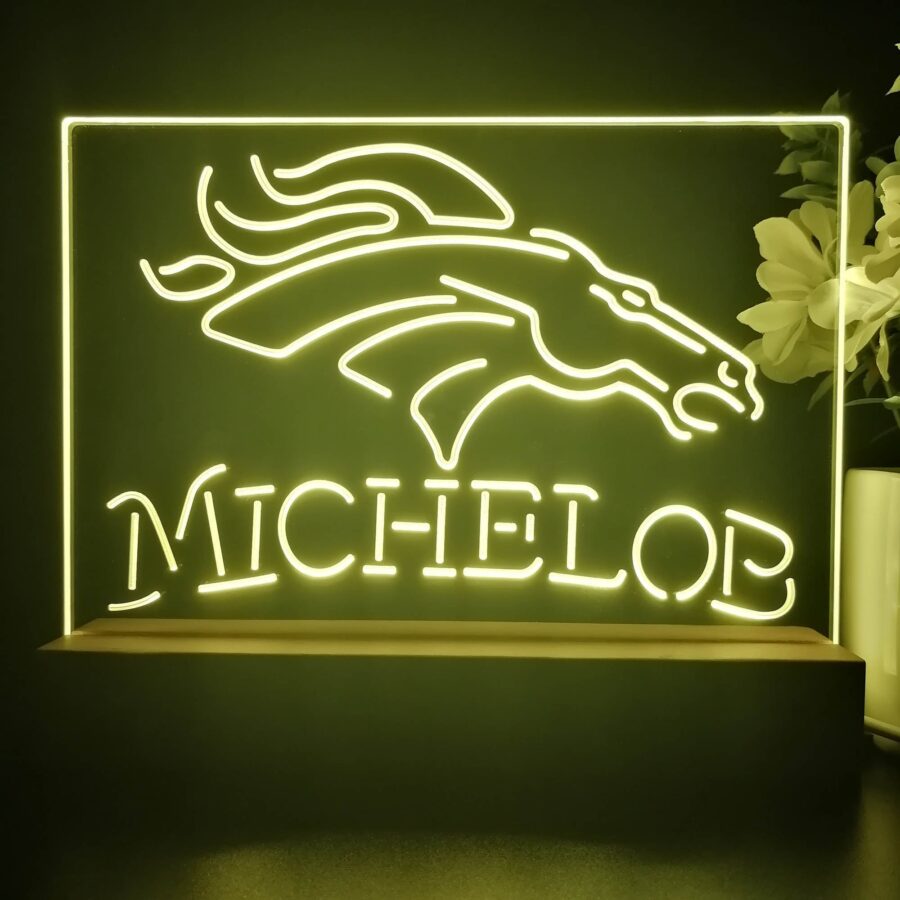 Michelob Bar Denver Broncos 3D Illusion Night Light Desk Lamp - Image 2