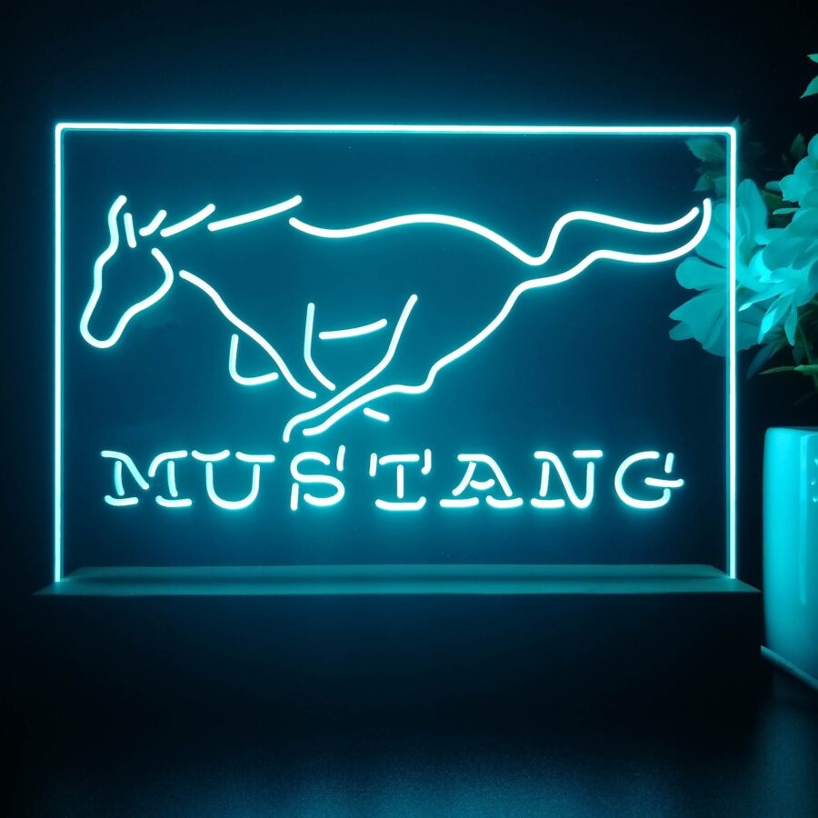 Mustang Ford 3D Illusion Night Light Desk Lamp