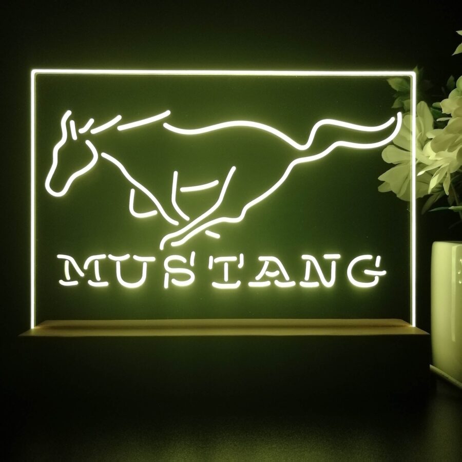 Mustang Ford 3D Illusion Night Light Desk Lamp - Image 2