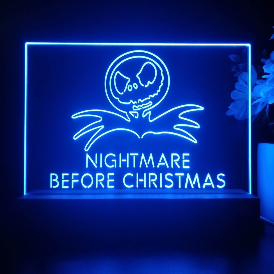 Jack Skellington Nightmare Before Christmas 3D Illusion Night Light Desk Lamp