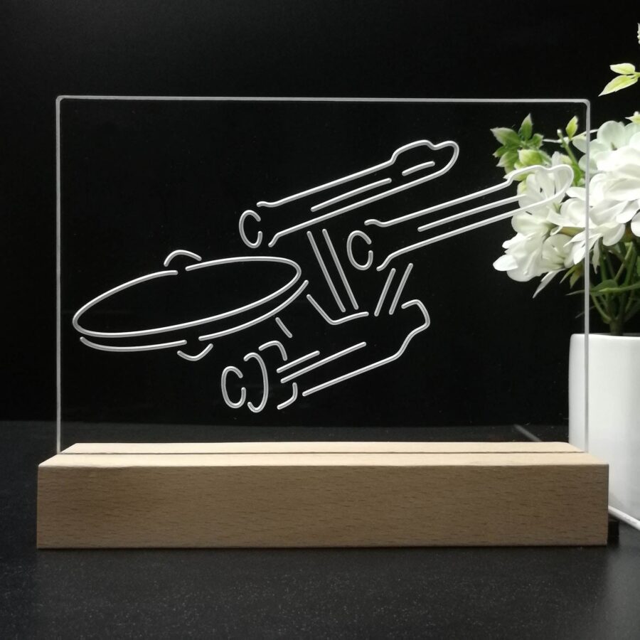 Star Trek Enterprise Space Ship 3D Illusion Night Light Desk Lamp - Image 8