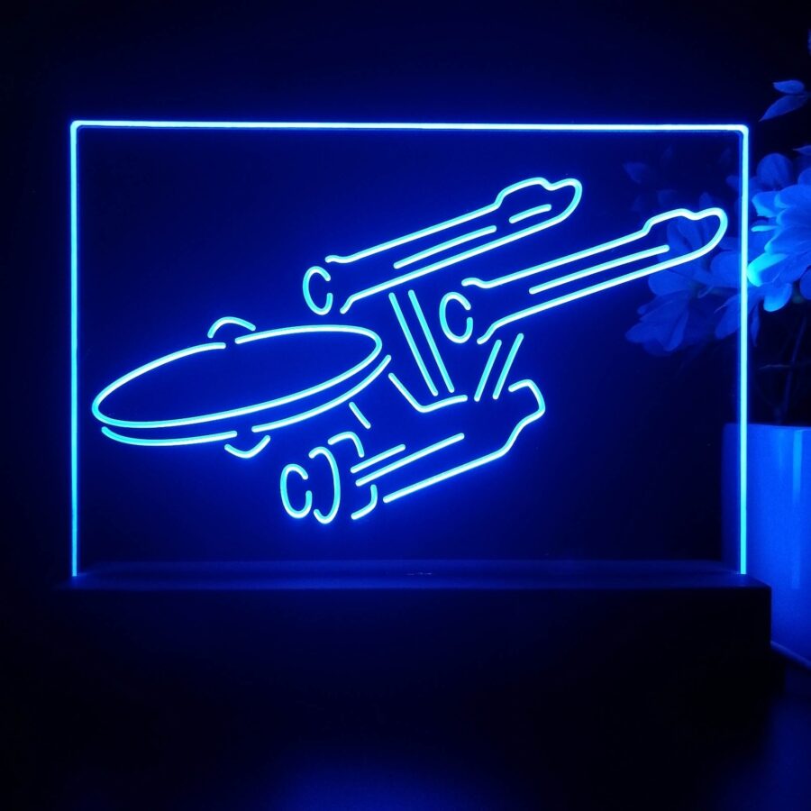 Star Trek Enterprise Space Ship 3D Illusion Night Light Desk Lamp - Image 2