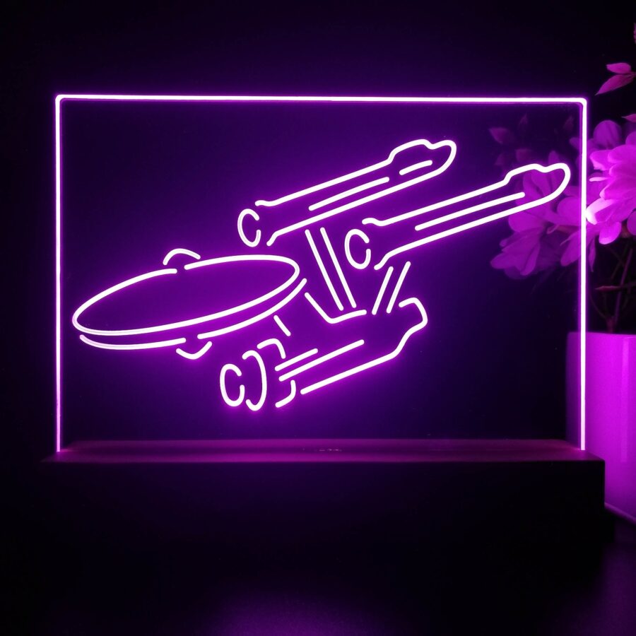 Star Trek Enterprise Space Ship 3D Illusion Night Light Desk Lamp - Image 4