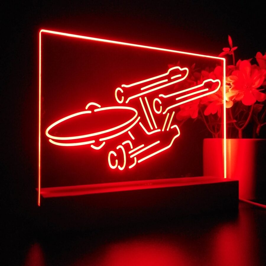 Star Trek Enterprise Space Ship 3D Illusion Night Light Desk Lamp - Image 5