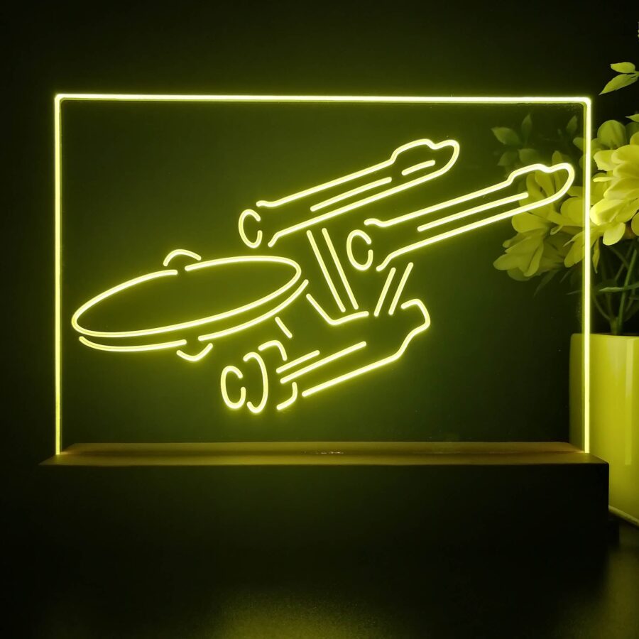 Star Trek Enterprise Space Ship 3D Illusion Night Light Desk Lamp - Image 3