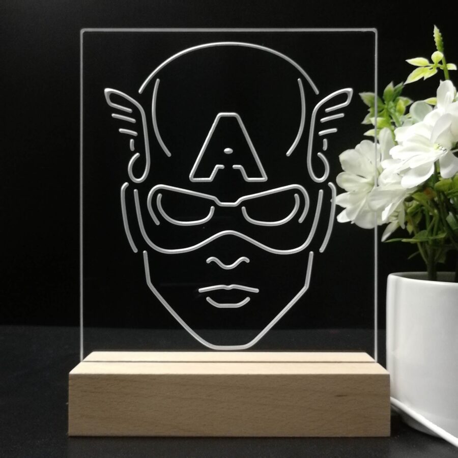 Captain America Marvels 3D Illusion Night Light Desk Lamp - Image 8