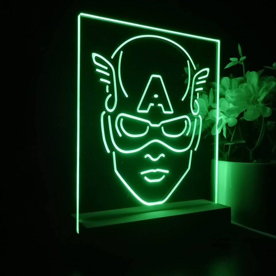 Captain America Marvels 3D Illusion Night Light Desk Lamp - Image 5