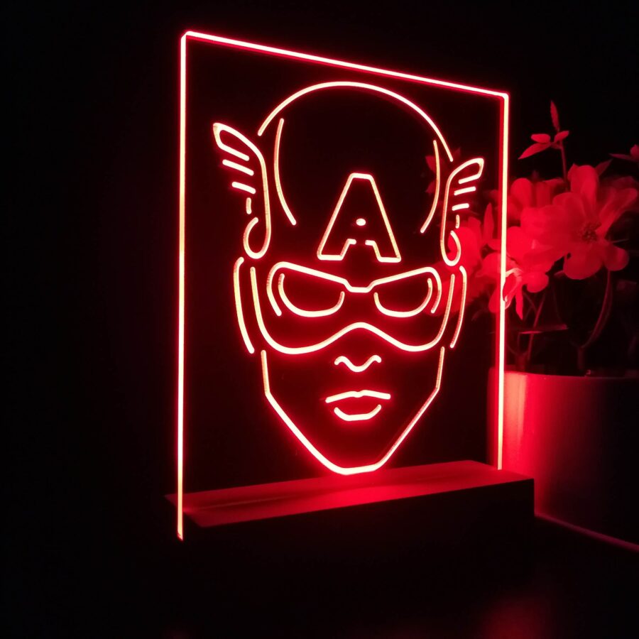 Captain America Marvels 3D Illusion Night Light Desk Lamp - Image 7