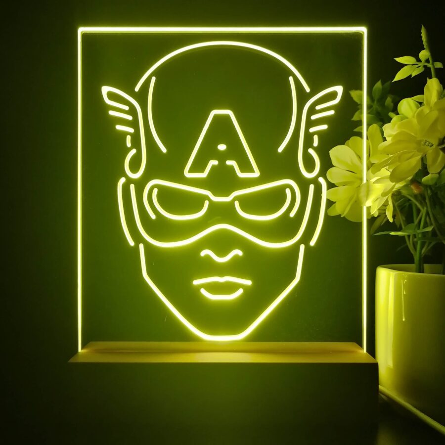 Captain America Marvels 3D Illusion Night Light Desk Lamp - Image 3