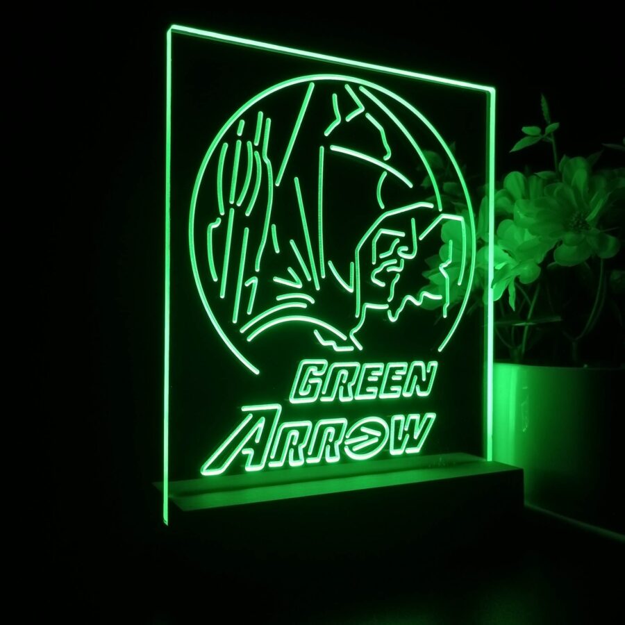 Green Arrow Oliver Queen 3D Illusion Night Light Desk Lamp