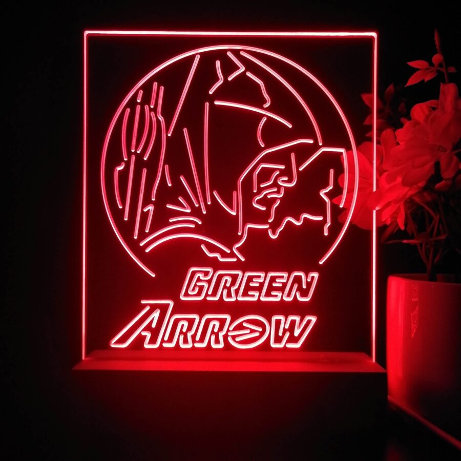 Green Arrow Oliver Queen 3D Illusion Night Light Desk Lamp - Image 3