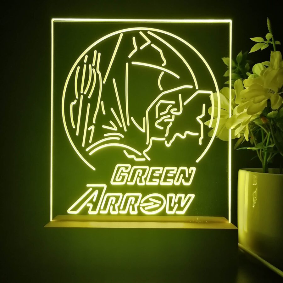 Green Arrow Oliver Queen 3D Illusion Night Light Desk Lamp - Image 2