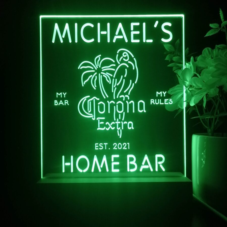 Personalized Coronas Extra Parrot Souvenir Neon Led Night Light Sign - Image 3