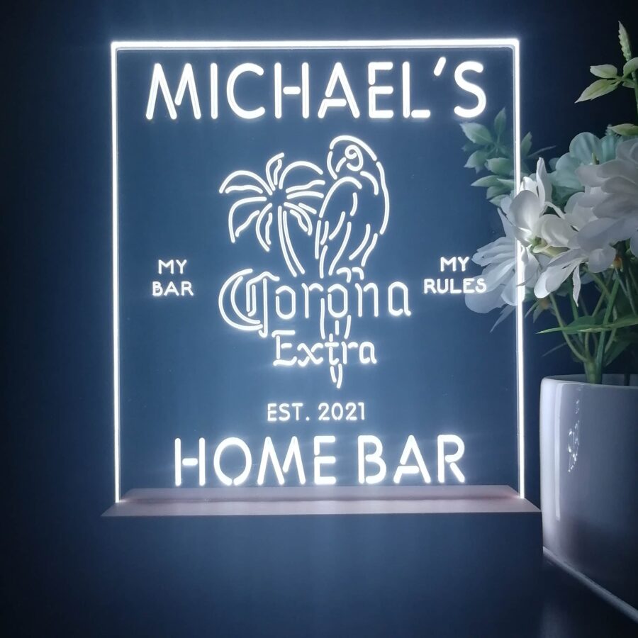 Personalized Coronas Extra Parrot Souvenir Neon Led Night Light Sign