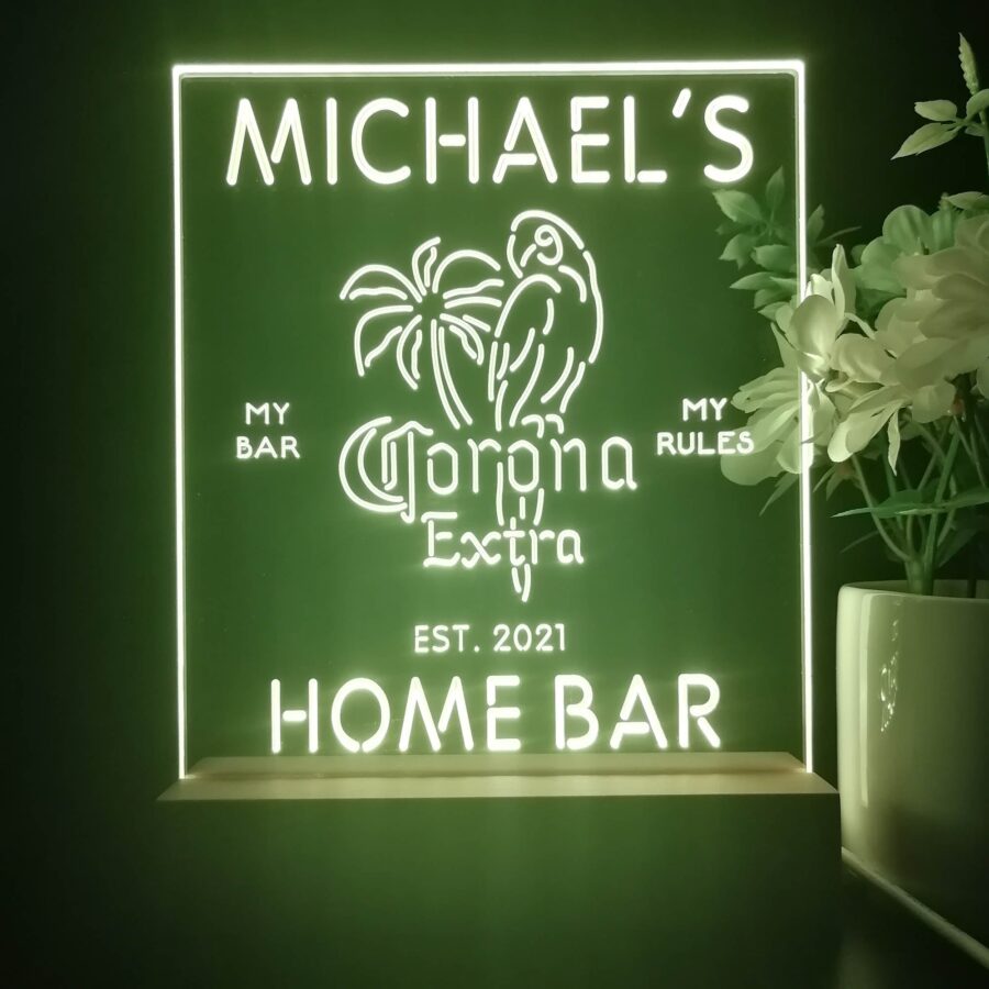 Personalized Coronas Extra Parrot Souvenir Neon Led Night Light Sign - Image 2