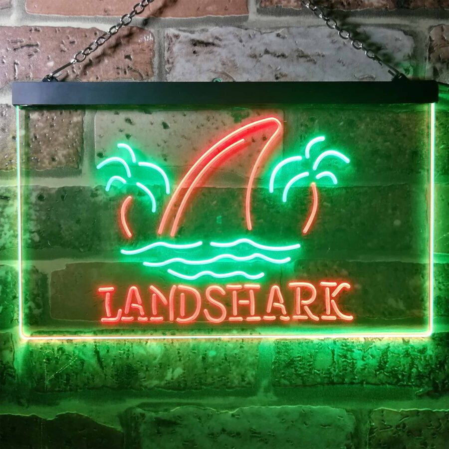 Landshark Palm Tree Island Neon Light Led Sign