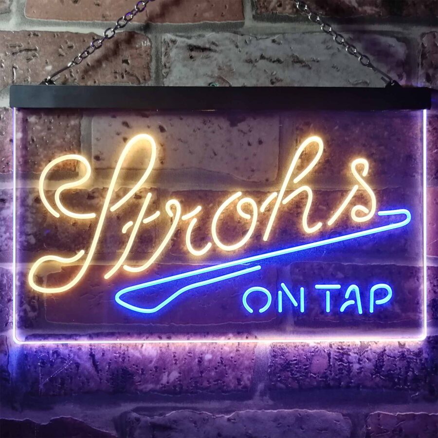 Strohs On Tap Beer Bar Home Bar Neon Light Led Sign - Image 6