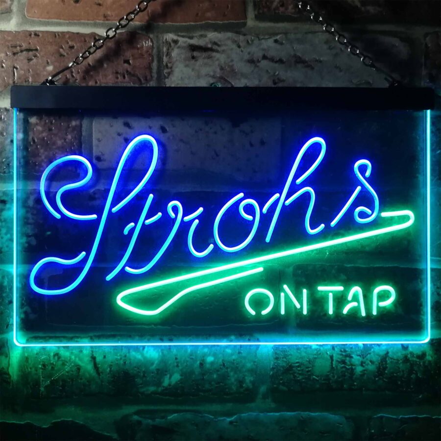 Strohs On Tap Beer Bar Home Bar Neon Light Led Sign - Image 10