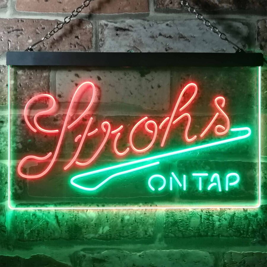 Strohs On Tap Beer Bar Home Bar Neon Light Led Sign - Image 5