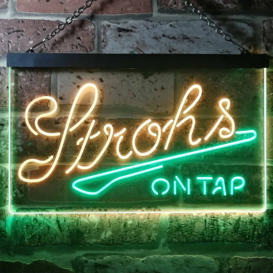Strohs On Tap Beer Bar Home Bar Neon Light Led Sign - Image 4