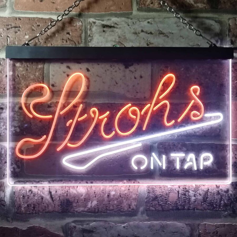 Strohs On Tap Beer Bar Home Bar Neon Light Led Sign - Image 2