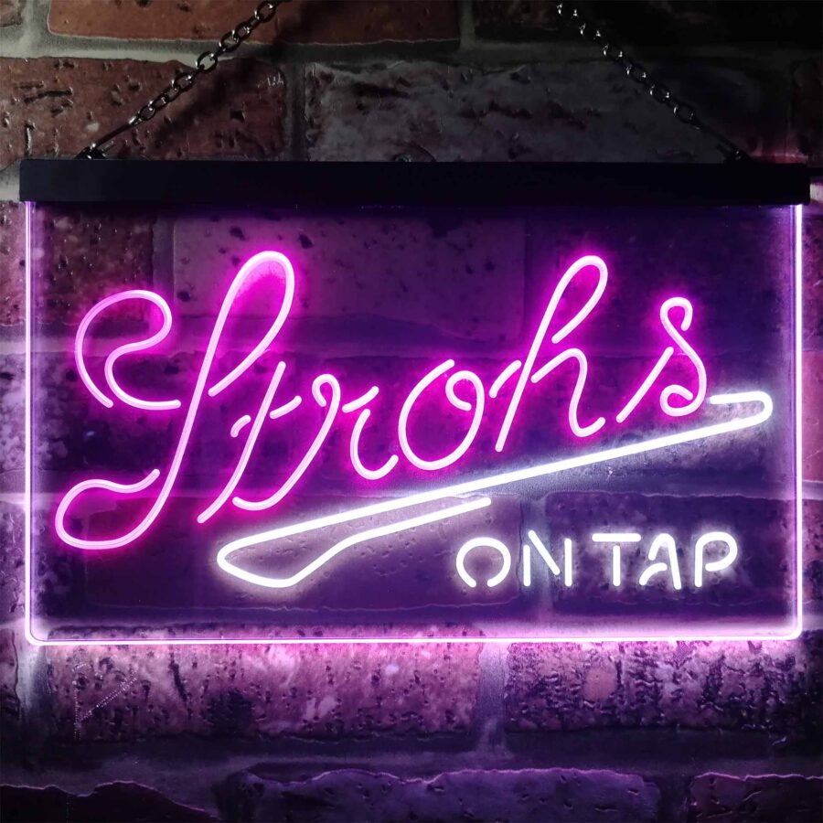 Strohs On Tap Beer Bar Home Bar Neon Light Led Sign