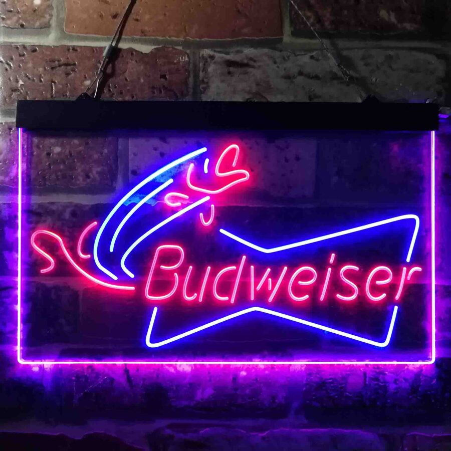 Budweiser Bow Tie Fishing Neon Like Led Sign - Image 10