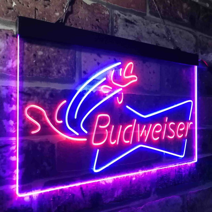 Budweiser Bow Tie Fishing Neon Like Led Sign - Image 23