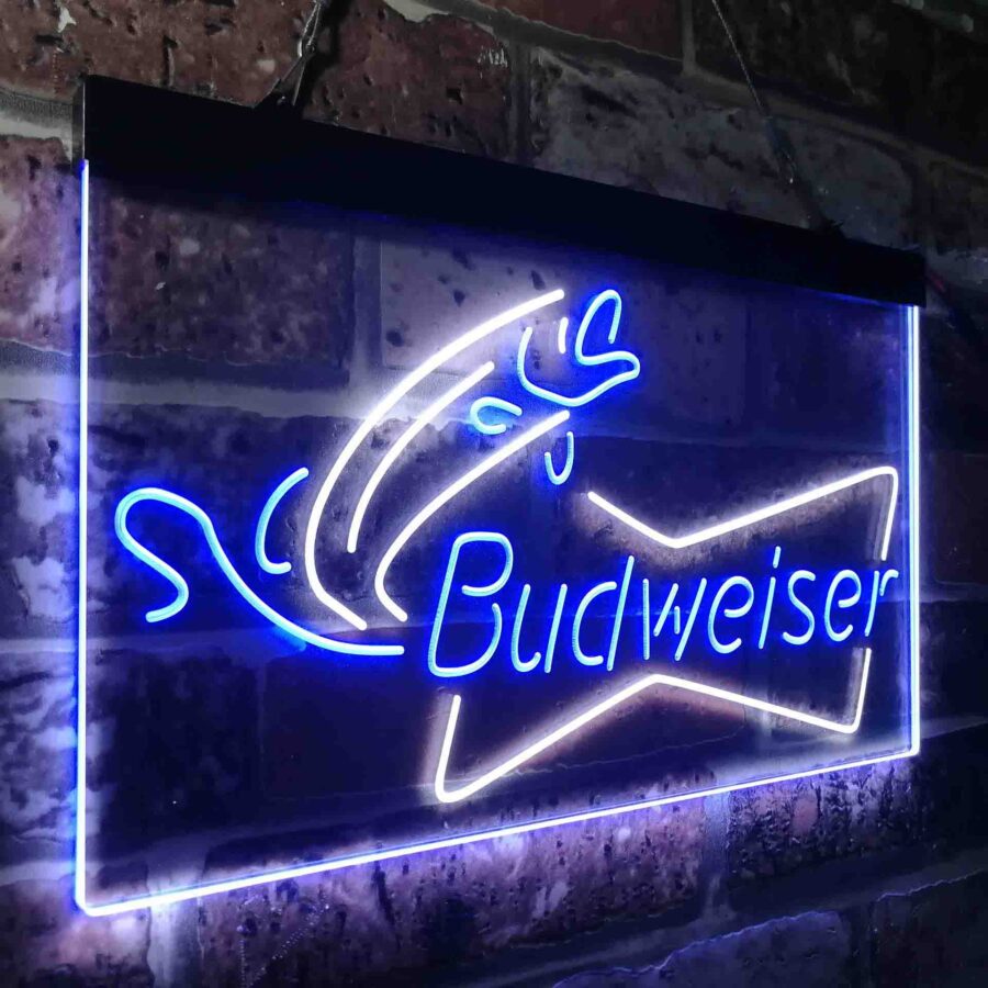 Budweiser Bow Tie Fishing Neon Like Led Sign - Image 26