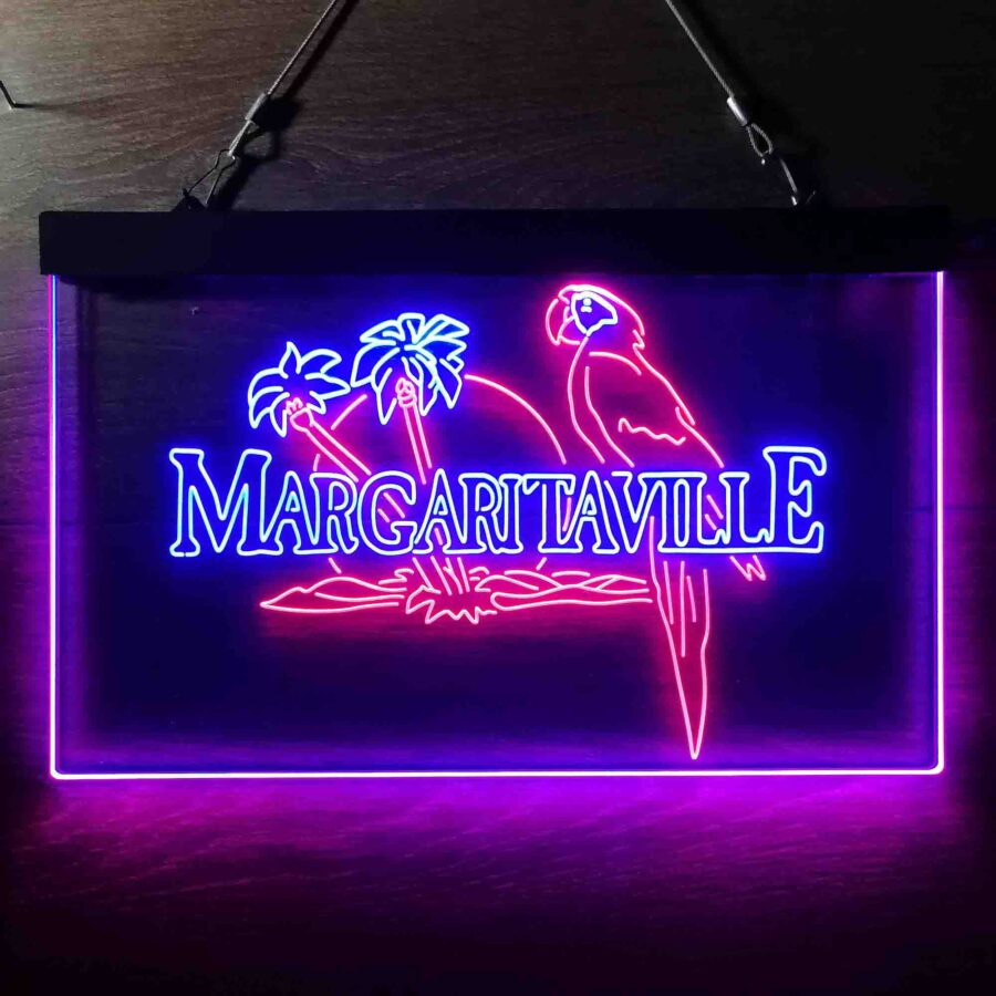 Jimmy Buffetts Margaritaville Parrot Neon Light Led Sign