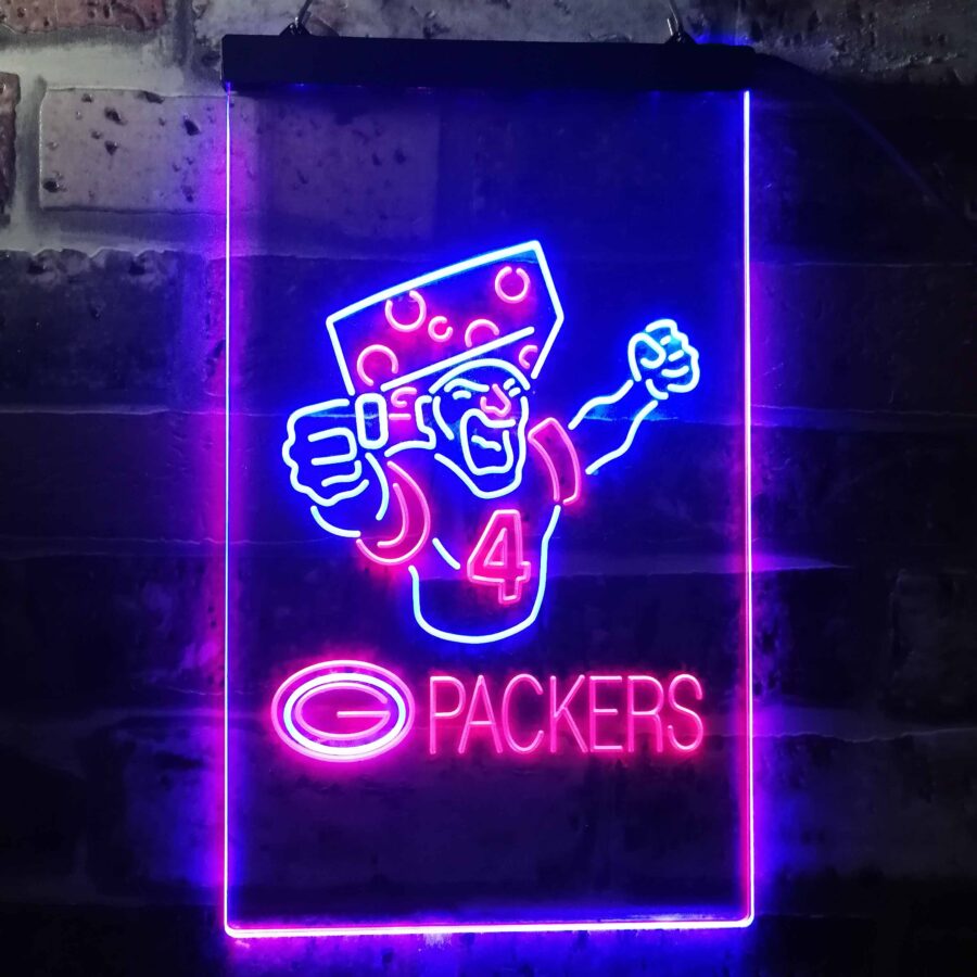 Green Bay Packer Numnber 4 Brett Favre Led Neon Sign - Image 8