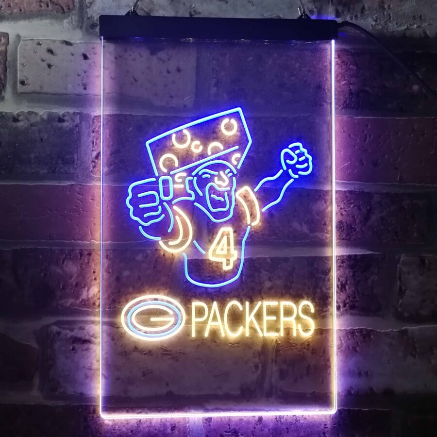 Green Bay Packer Numnber 4 Brett Favre Led Neon Sign - Image 12