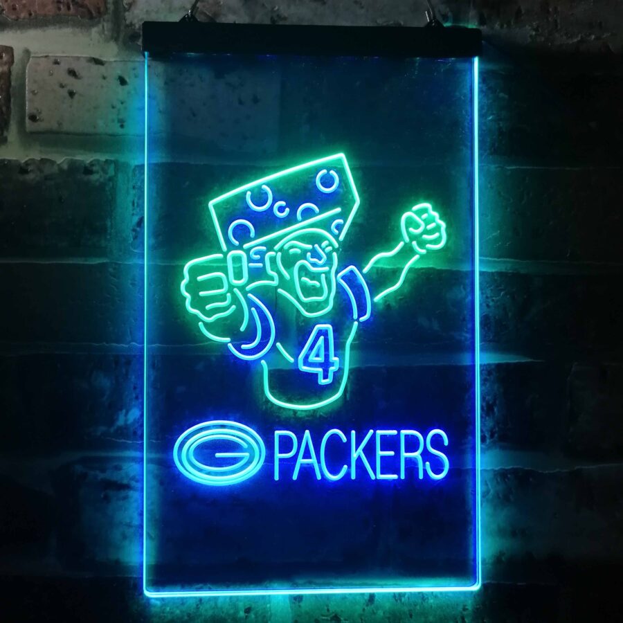 Green Bay Packer Numnber 4 Brett Favre Led Neon Sign - Image 11