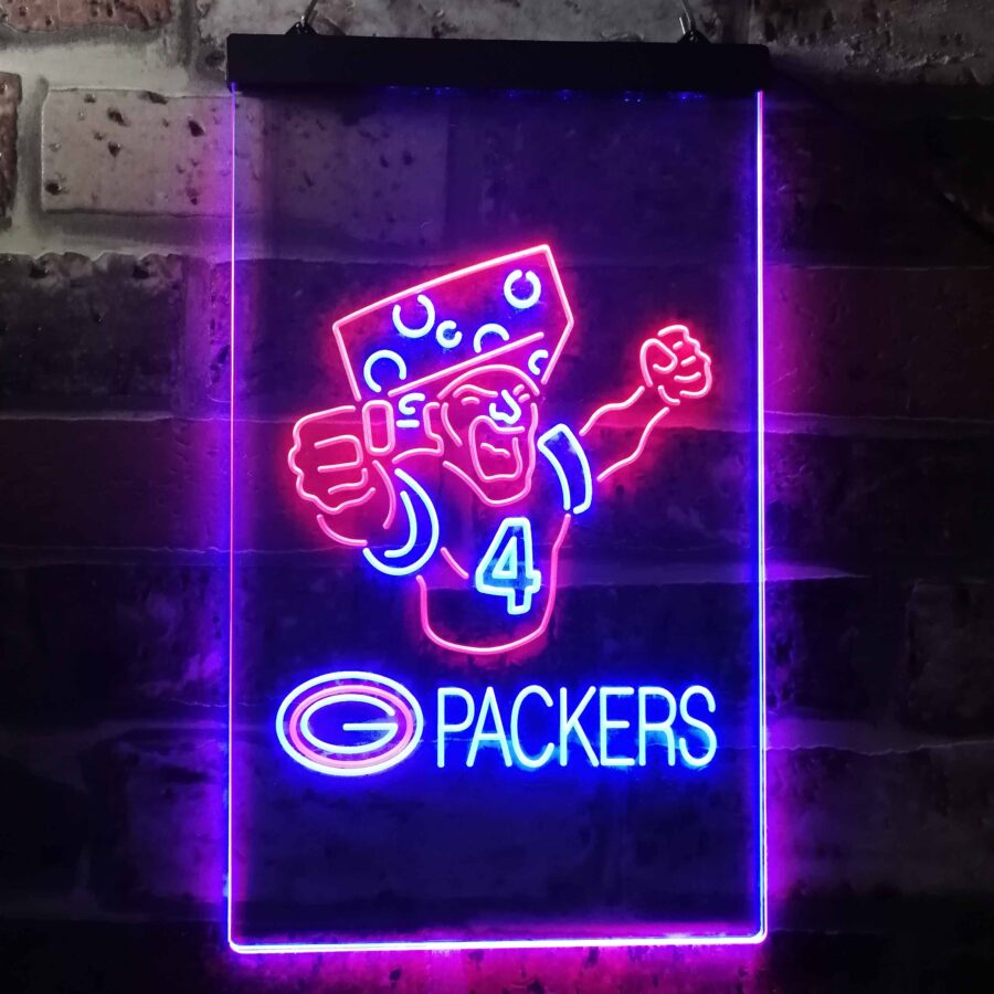 Green Bay Packer Numnber 4 Brett Favre Led Neon Sign - Image 5