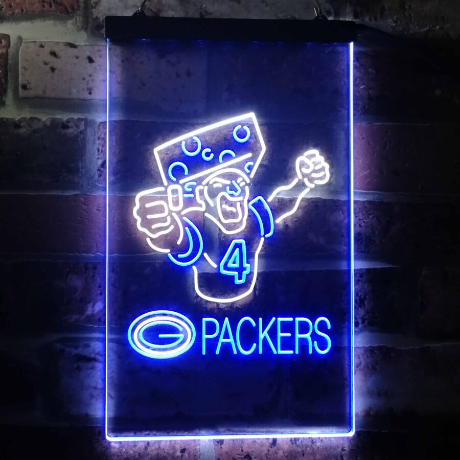 Green Bay Packer Numnber 4 Brett Favre Led Neon Sign - Image 13