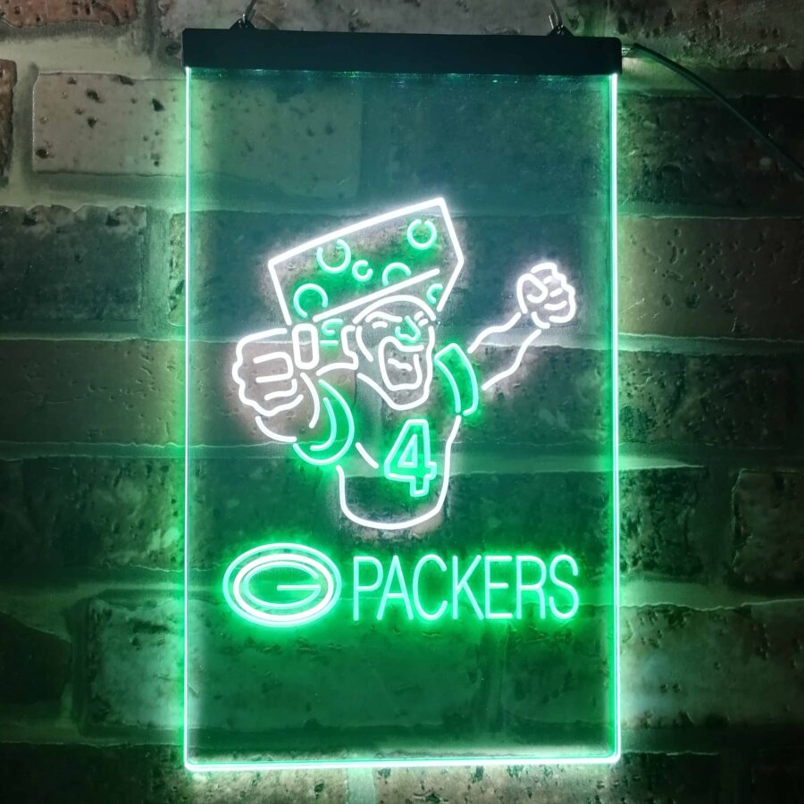 Green Bay Packer Numnber 4 Brett Favre Led Neon Sign - Image 3