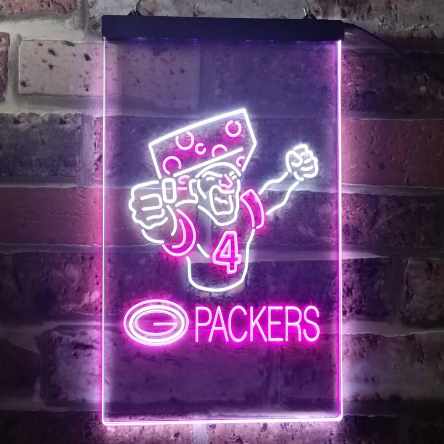 Green Bay Packer Numnber 4 Brett Favre Led Neon Sign - Image 4