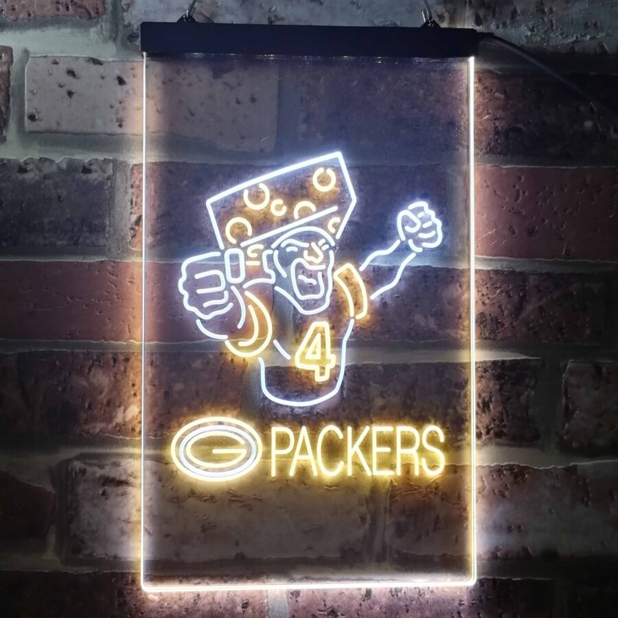 Green Bay Packer Numnber 4 Brett Favre Led Neon Sign - Image 2