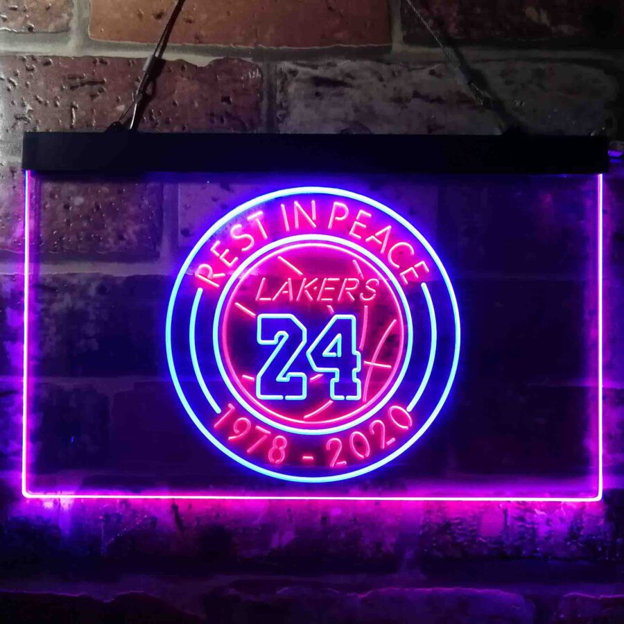 Lakers 24 Rest In Peace 1978-2020 Neon Like Led Sign - Image 13