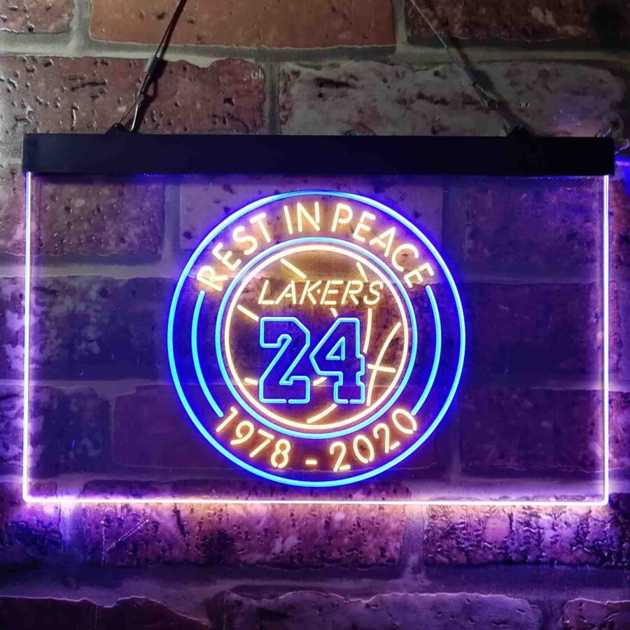 Lakers 24 Rest In Peace 1978-2020 Neon Like Led Sign - Image 7